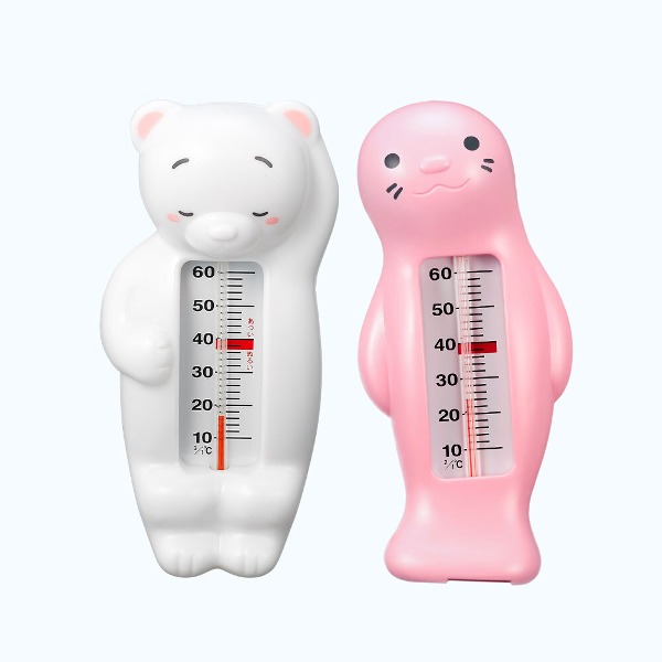 더블하트 신생아 탕온계 아기 욕조 물온도계(북극곰/물개)